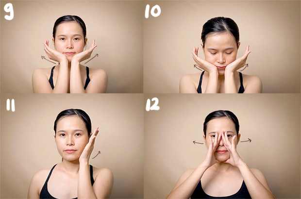 Những bước cuối cùng của cách massage mặt kiểu Nhật Asahi