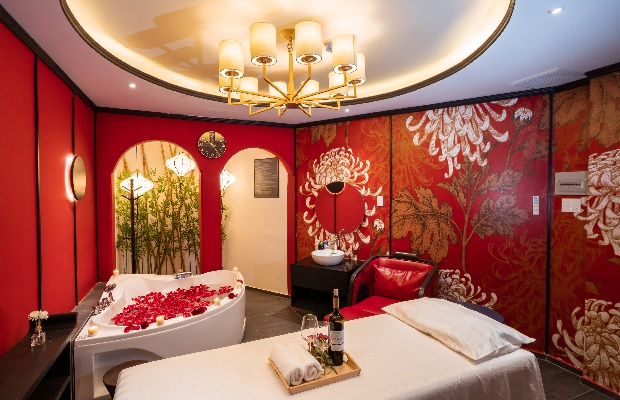 Không gian Hoa Kiều Massage mang đậm phong cách Trung Hoa